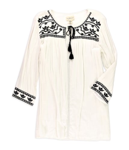 Ralph Lauren Womens Embroidered Tunic Blouse ww162su2 L