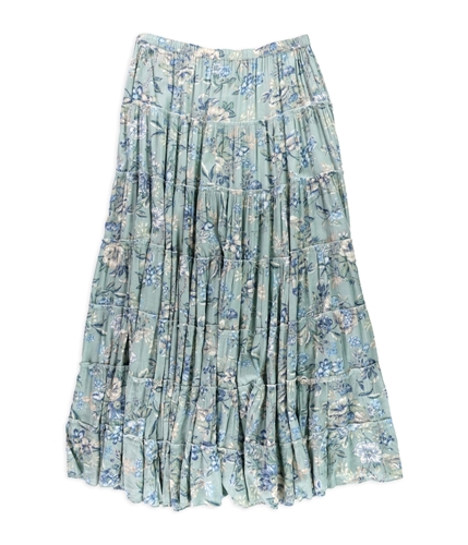 Ralph Lauren Womens Floral Tiered Maxi Skirt blue XL