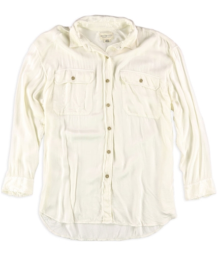 Ralph Lauren Womens Satin Military Button Up Shirt antiquecream S