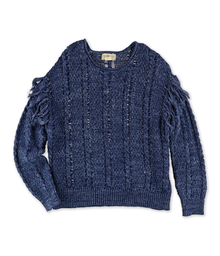 Ralph Lauren Womens Chunky Fringe Pullover Sweater bluemulti M