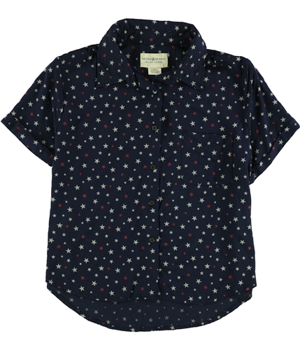 Ralph Lauren Womens Cropped Button Up Shirt navy M