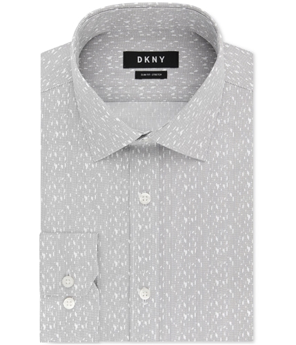 DKNY Mens Slim Button Up Dress Shirt graypearl 18