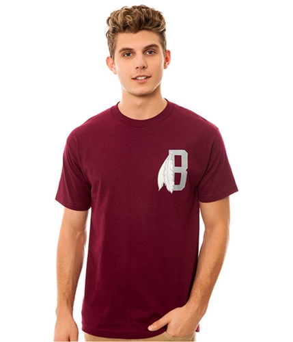 Black Scale Mens The Feather B Logo Graphic T-Shirt maroon S