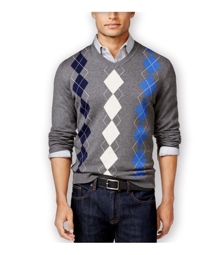 Club Room Mens Argyle Pullover Sweater charcoalhtr XLT
