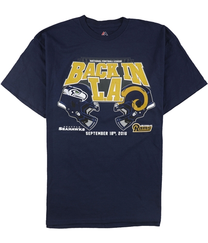 Majestic Mens Seahawks vs LA Rams Graphic T-Shirt navy M