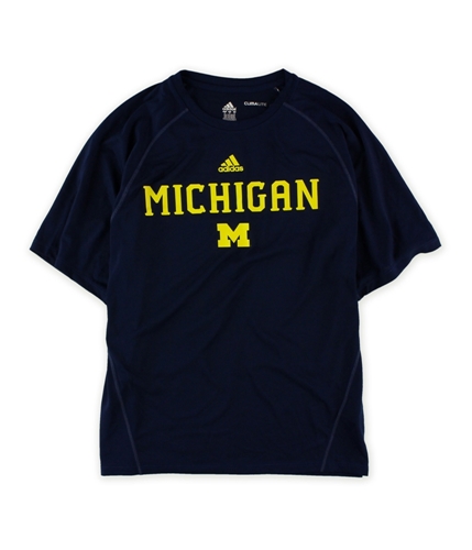 Adidas Mens Climalite Michigan Graphic T-Shirt blueyellow M