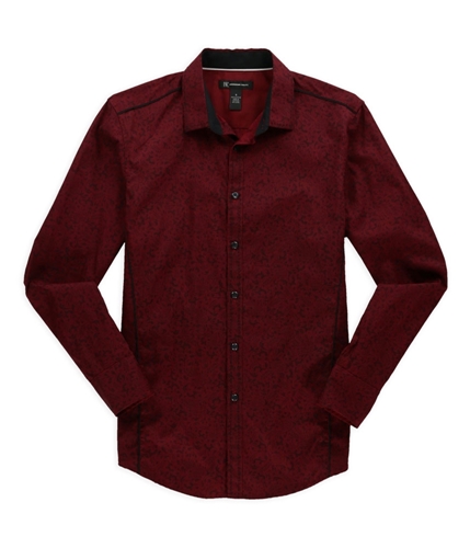 I-N-C Mens Rufus Paisley Button Up Shirt red S