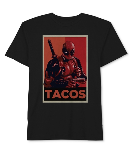 Hybrid Mens Dead Pool Tacos Graphic T-Shirt black S