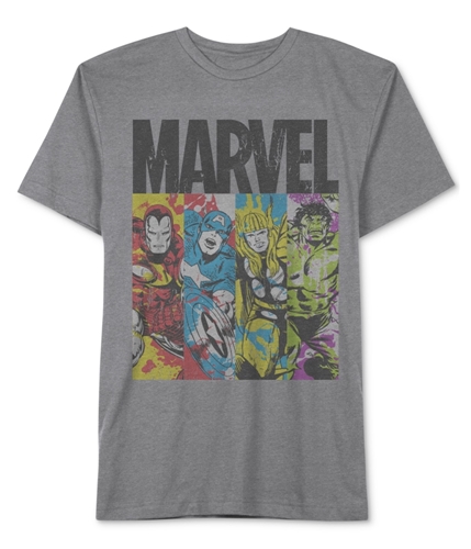 Marvel Comics Mens Ribbed Graphic T-Shirt htrgrey M