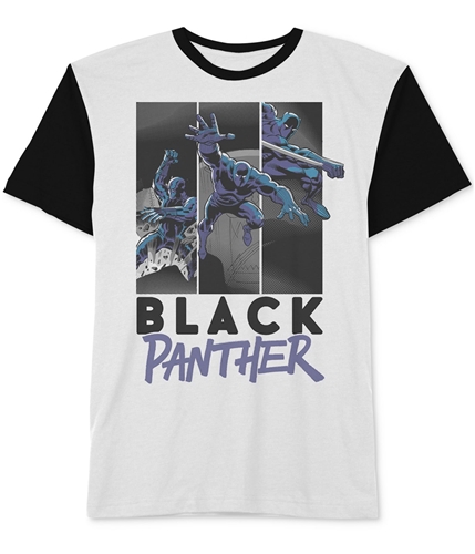 Marvel Comics Mens Black Panther Graphic T-Shirt whtblk S