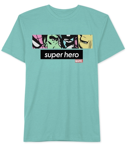 Hybrid Mens super hero Graphic T-Shirt celadon S
