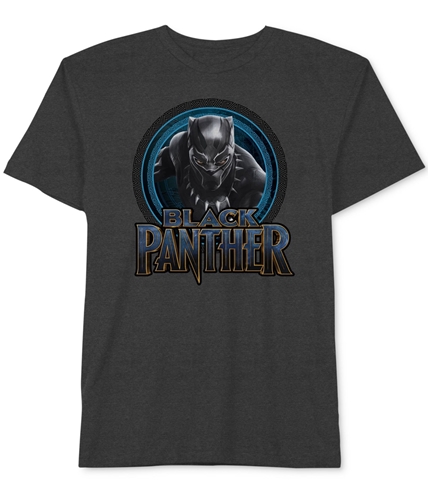 Hybrid Mens Black Panther Graphic T-Shirt charcoalhthr XL