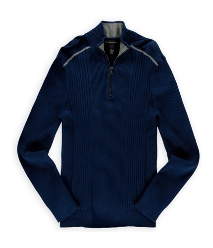 I-N-C Mens Ribbed 1/4 Zip Pullover Sweater blueflame L