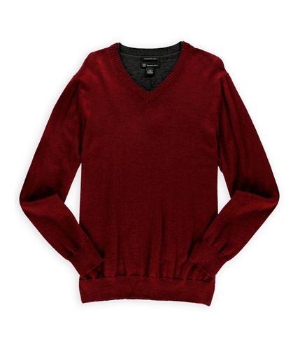 I-N-C Mens Knit V Neck Pullover Sweater maraschino L