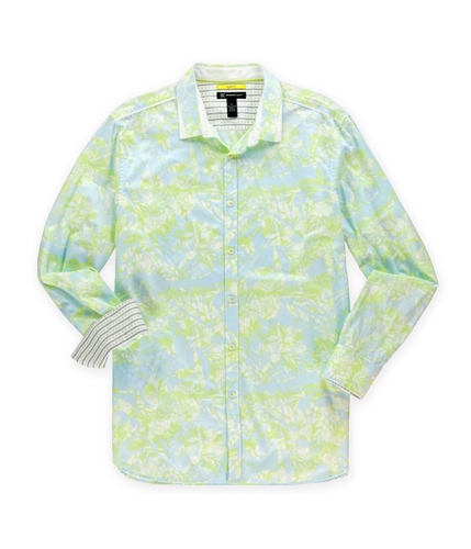 I-N-C Mens Tropical Resort Button Up Shirt jazzylime XL