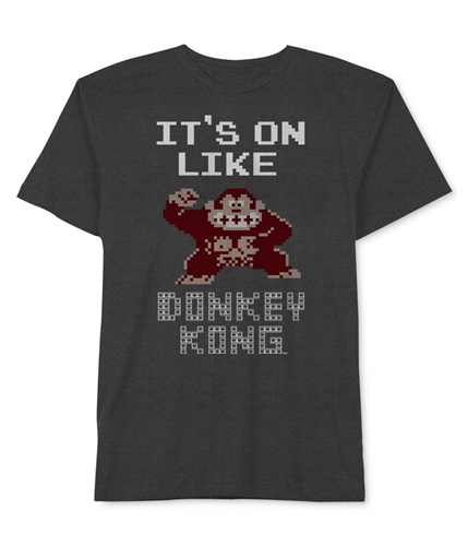 Donkey Kong Mens Itn++s On Like Graphic T-Shirt charcoalhthr L