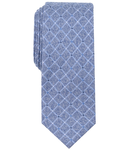 Perry Ellis Mens Nenad Grid Slim Self-tied Necktie blue One Size