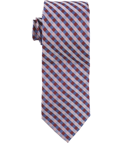 Tallia Mens Largo Plaid Self-tied Necktie red One Size