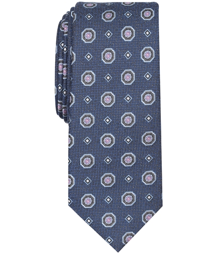 Tallia Mens Slim Medallion Self-tied Necktie navy One Size
