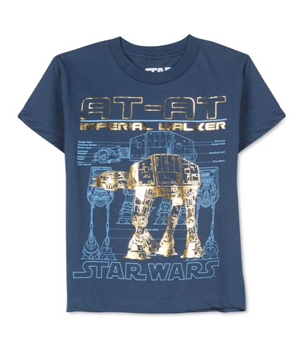 Star Wars Boys AT-AT Blueprint Graphic T-Shirt lightnavy 2T
