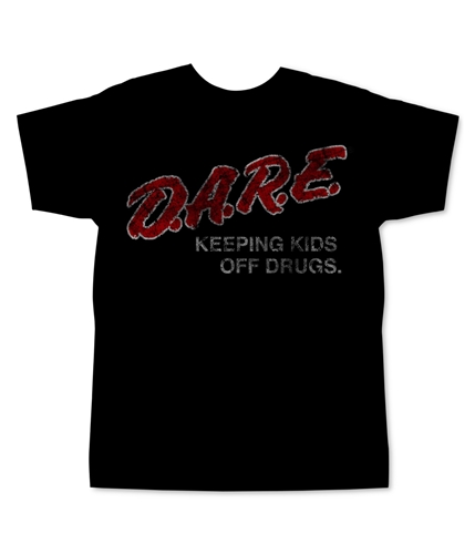 Changes Mens Vintage D.A.R.E. Graphic T-Shirt black XL