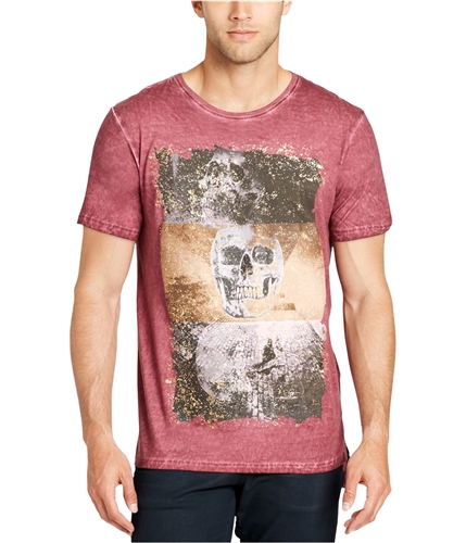 William Rast Mens Stacked Skulls Zinfandel Graphic T-Shirt la4 M