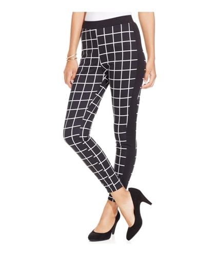 Material Girl Womens Printed Tuxedo Casual Trouser Pants caviarblkcmbo S/27