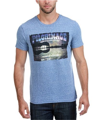William Rast Mens Pilgrimage Graphic T-Shirt bluedepths S