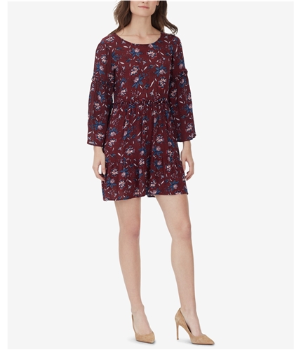 William Rast Womens Floral Baby Doll Dress wine S