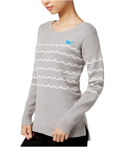 maison Jules Womens Whale In Waves Pullover Sweater heathergrey S
