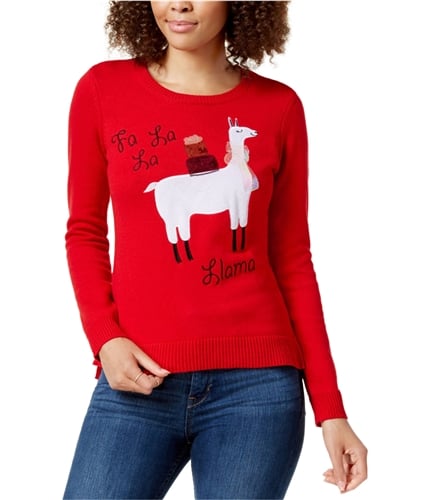 maison Jules Womens Embellished Llama Pullover Sweater ablazecombo XXS