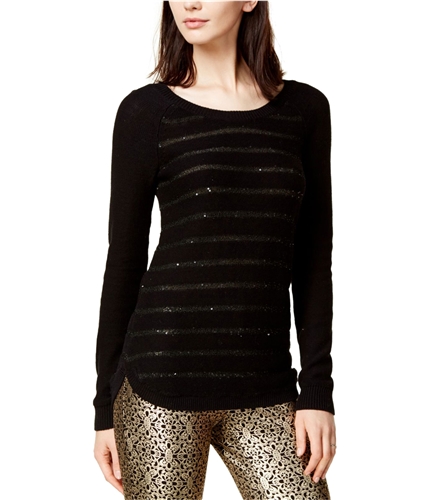 maison Jules Womens Sequined Knit Sweater deepblack XXS