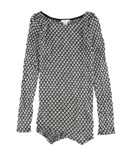 bar III Womens Textured Asymmetrical Pullover Blouse greycombo S