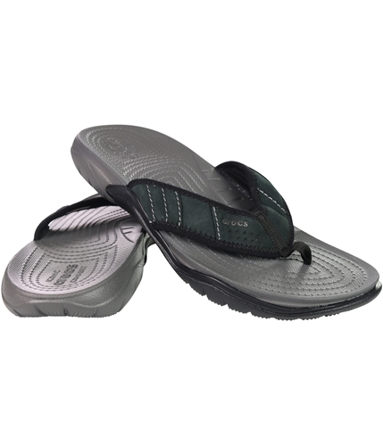 Crocs Mens Swiftwater Flip Flop Sandals graphiteblack 9