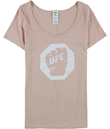 UFC Womens Fist Inside Glitter Logo Graphic T-Shirt blush S