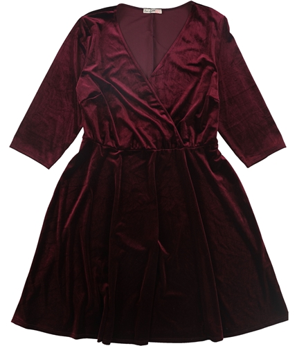 Love Squared Womens Velvet Wrap Dress red 2X
