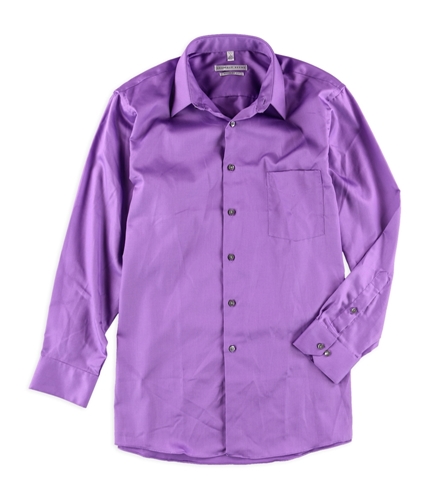 Geoffrey Beene Mens Regular Fit Sateen Button Up Dress Shirt violet 16