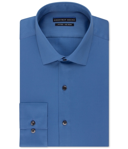 Geoffrey Beene Mens Non-Iron Button Up Dress Shirt blueberry 17.5