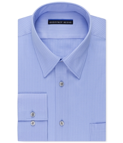 Geoffrey Beene Mens Textured Sateen Button Up Dress Shirt lightblue 15.5