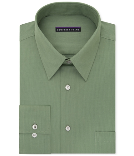 Geoffrey Beene Mens Wrinkle Free Button Up Dress Shirt ivy 18.5