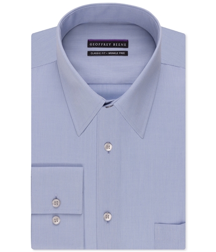 Geoffrey Beene Mens Bedford Button Up Dress Shirt iceblue 17.5