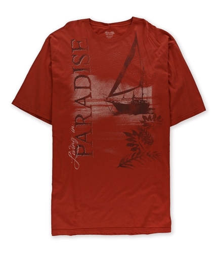 Tasso Elba Mens Island Graphic T-Shirt pomegranate 2XLT