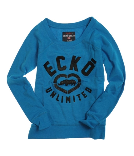 Ecko Unltd. Womens French Terry Satin Knit Sweater bluejewel XS