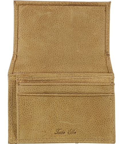 Tasso Elba Mens Magnetic Coin Card Case Wallet tan One Size