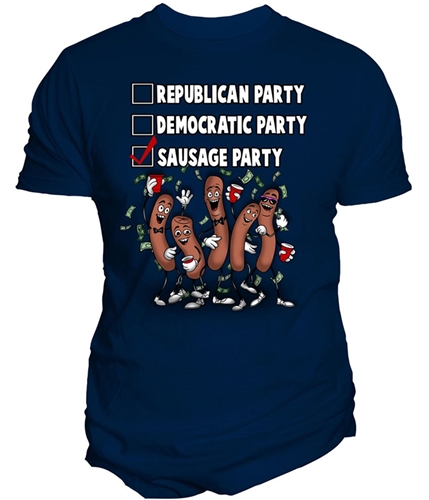 Changes Mens Sausage Party Graphic T-Shirt navyblue S