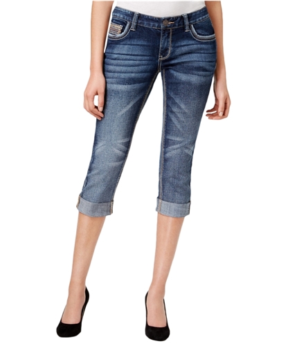 Ariya Jeans Womens Embellished Cuffed Cropped Jeans darkblue 7x20