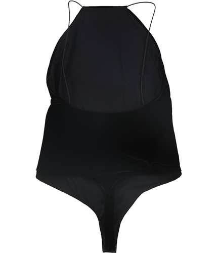 Alix Womens Velvet Bodysuit Jumpsuit black L