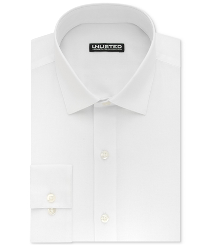 Kenneth Cole Mens Basic Button Up Dress Shirt white 16.5