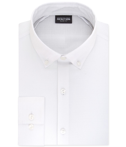 Kenneth Cole Mens Techni-Co Button Up Dress Shirt white 17.5