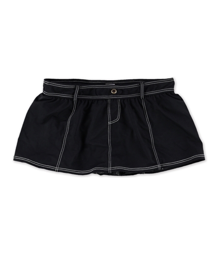 Captiva Womens Contrast Stitching Skirt Swim Bottom black S